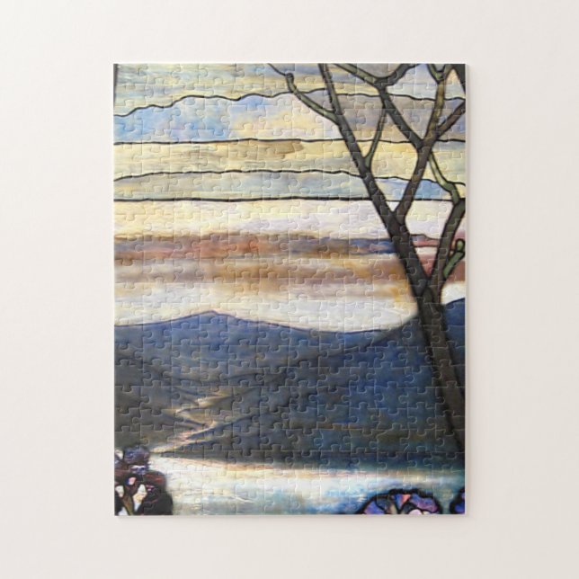 Louis Comfort Tiffany - Stained Glass 4 Magnolias Jigsaw Puzzle (Vertical)