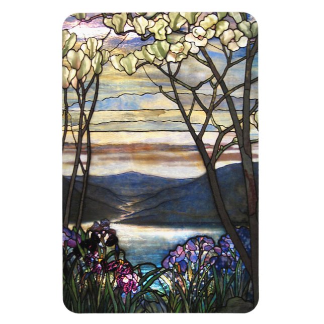 Louis Comfort Tiffany - Stained Glass 4 Magnolias Magnet (Vertical)