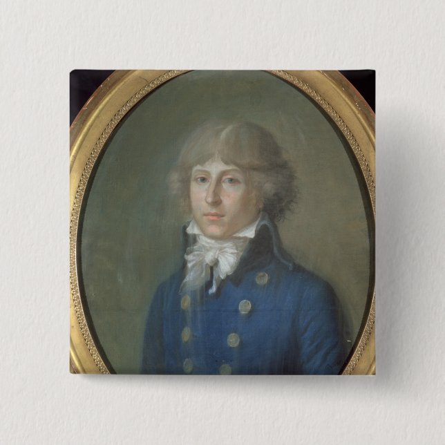 Louis de Saint-Just 2 Inch Square Button (Front)