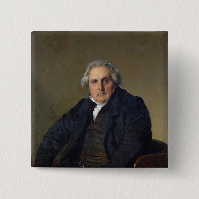 Louis-Francois Bertin  1832 2 Inch Square Button (Front)