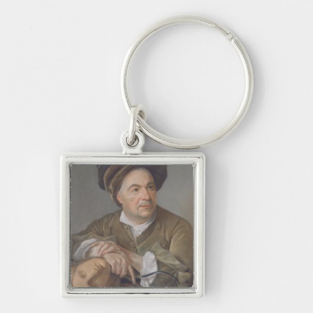 Louis Francois Roubiliac (1702-62) (pastel on pape Keychain (Front)