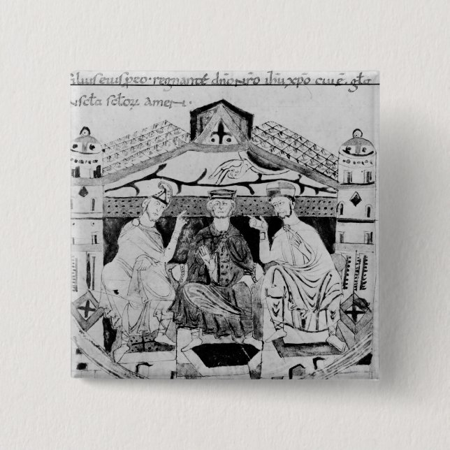 Louis I  the Pious 2 Inch Square Button (Front)