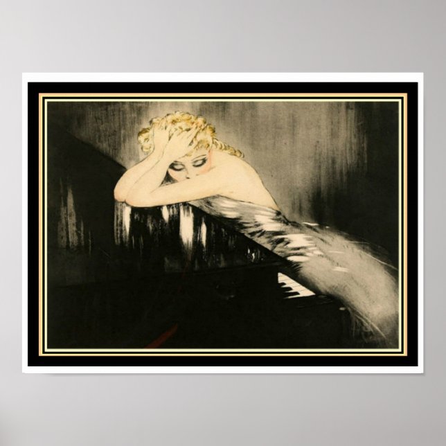 Louis Icart " Blond at Piano"  12 x 16 Poster (Front)