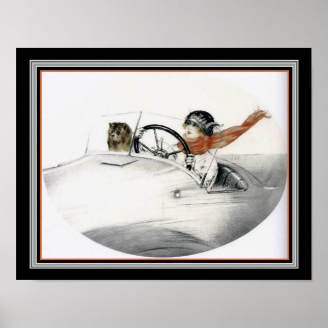 Louis Icart "Sunday Drive" Art Deco Print (Front)