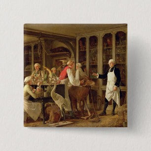 Louis Jean Marie Daubenton (1716-99) in his Labora 2 Inch Square Button