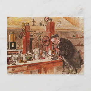 Louis Pasteur experimenting Postcard