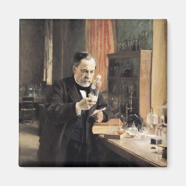 Louis Pasteur  in his Laboratory, 1885 Magnet (Front)