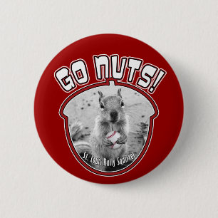 Louis Rally Squirrel - baseball 2 Inch Round Button