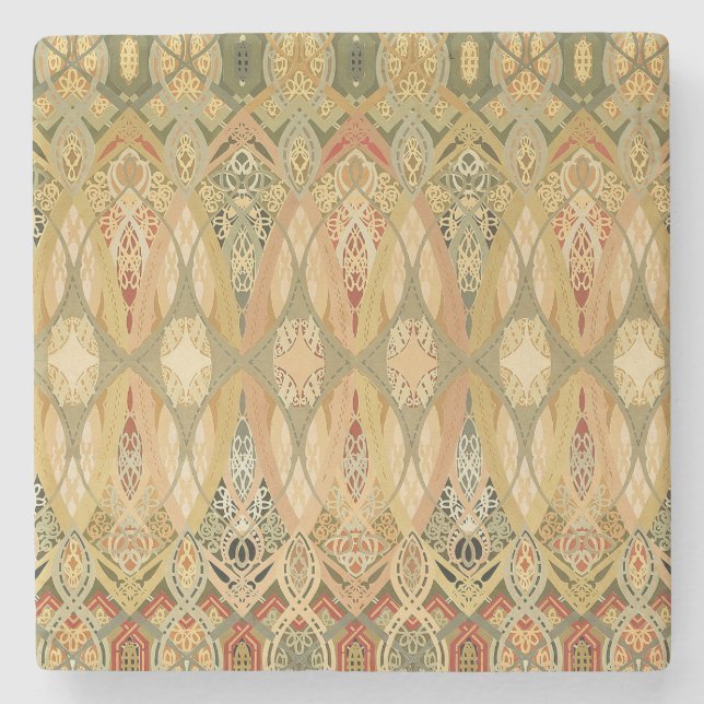 Louis Sullivan Chicago Stock Exchange Stencil Stone Coaster (Front)