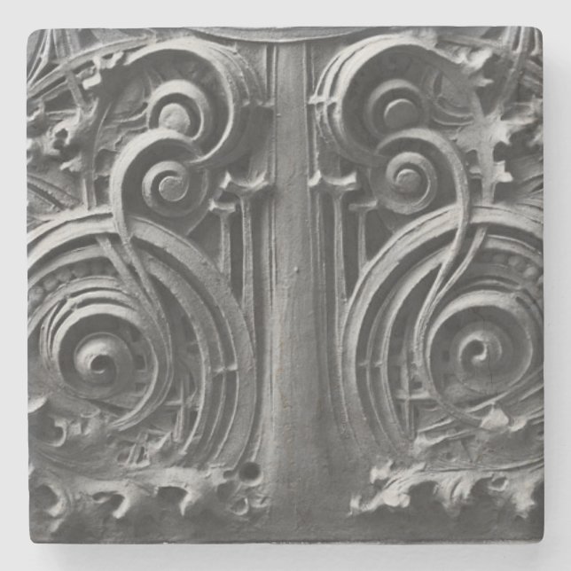Louis Sullivan Spandrel Panel Detail Stone Coaster (Front)