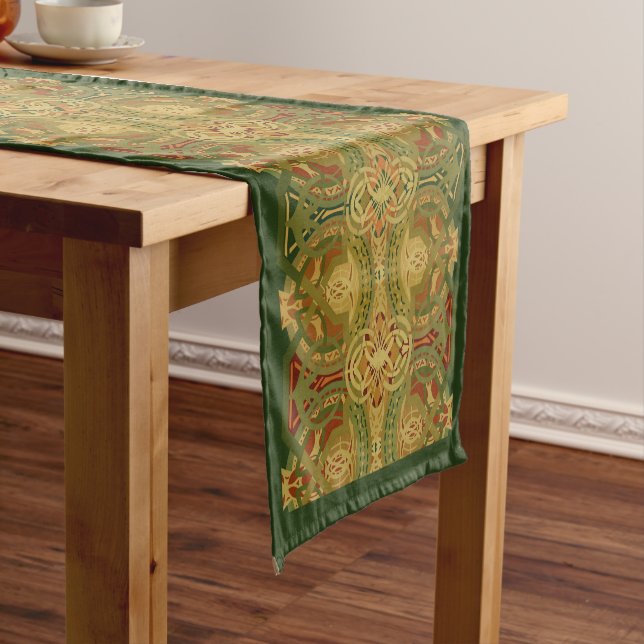 Louis Sullivan Upper Beam Stencil Pattern Short Table Runner (In Situ)