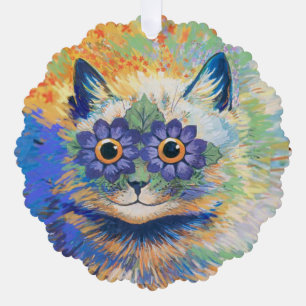 Louis Wain 2 Psychedelic Cats  Ornament Card