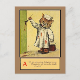 Louis Wain, Alphabet A Cat, Art Postcard