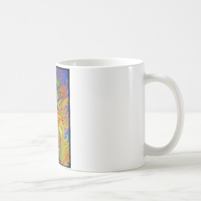 Louis Wain - Blue Paisley Cat Coffee Mug (Right)