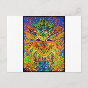 Louis Wain - Blue Paisley Cat Postcard