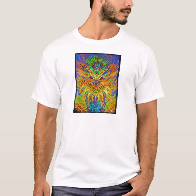 Louis Wain - Blue Paisley Cat T-Shirt (Front)
