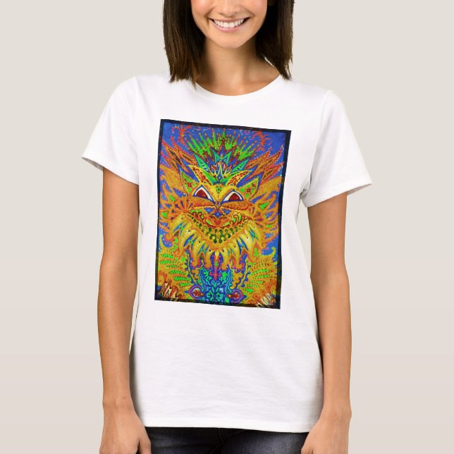 Louis Wain - Blue Paisley Cat T-Shirt (Front)