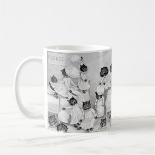 Louis Wain Cat Art Be Good cat pillow fight Coffee Mug