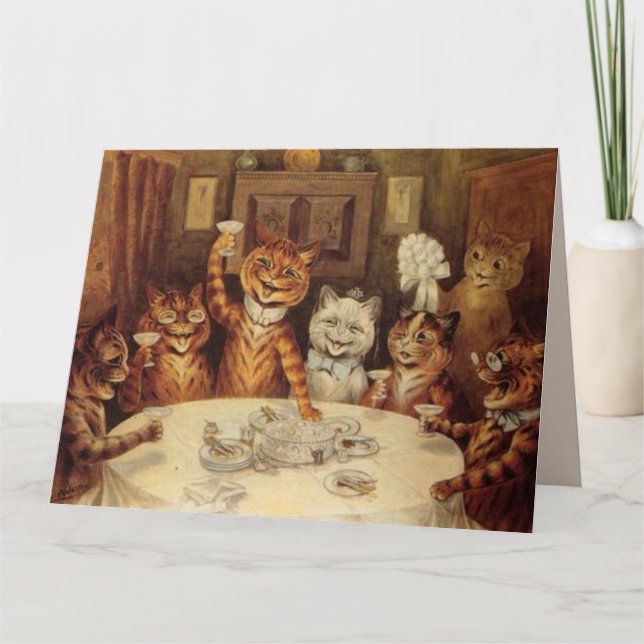 LOUIS WAIN CAT CATS MARIAGE CARTES DE FÉLICITATION (Devant)
