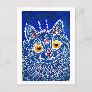 Louis Wain Cat in Gothic Style Vintage Postcard