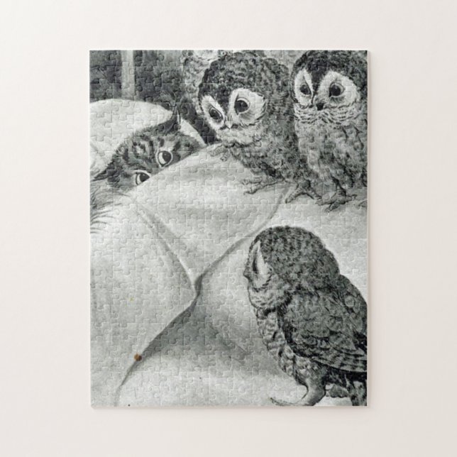 Louis Wain Cat Nightmare Owl Bird Jigsaw Puzzle (Vertical)