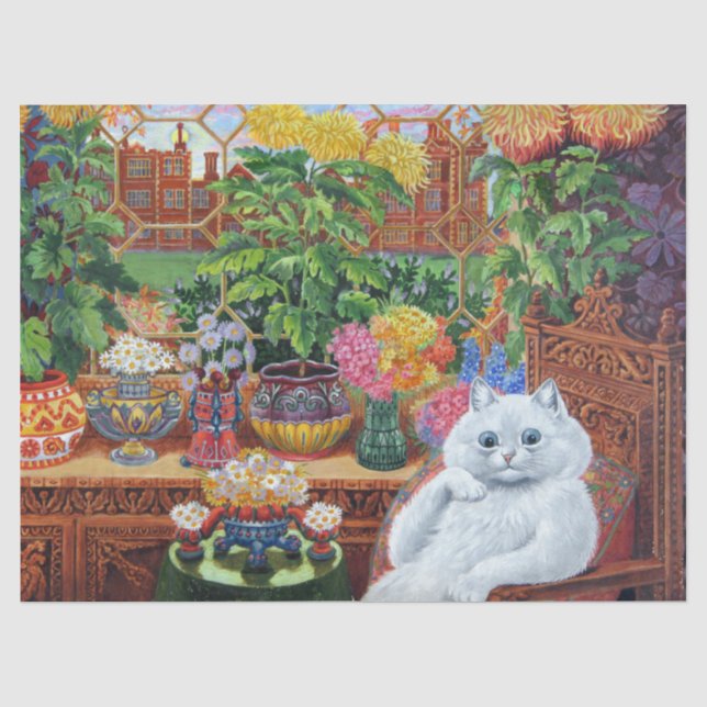 Louis Wain Cat Psychedelic Decoupage Decoupaging Tissue Paper (Front)