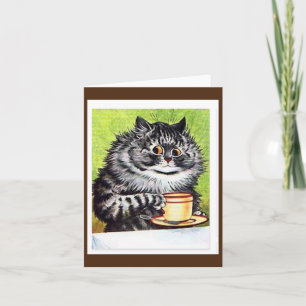 Louis Wain,Cat with a Coffee Cup, Art Card