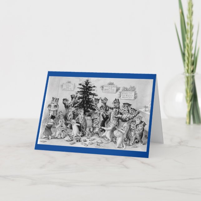 Louis Wain Cats Carte de vacances pliée (Devant)