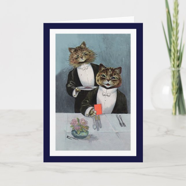 Louis Wain — Cats in Tuxedos — Cute Vintage Art Card (Front)