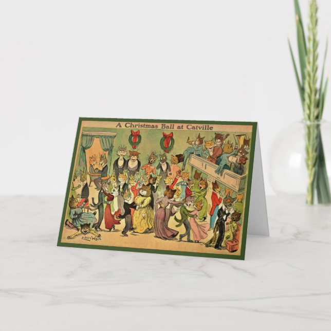 Louis Wain - Catville Ball Chirstmas Card (Front)