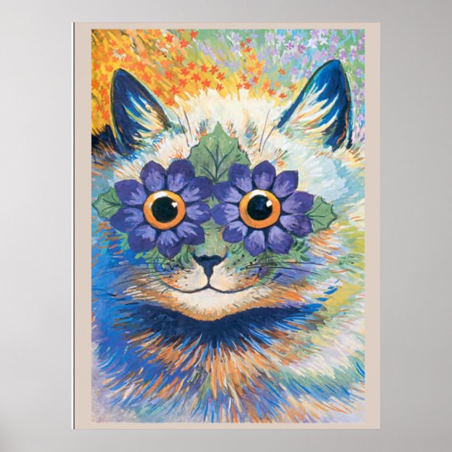 Louis Wain, Chat aux yeux fleuris, Poster (Devant)