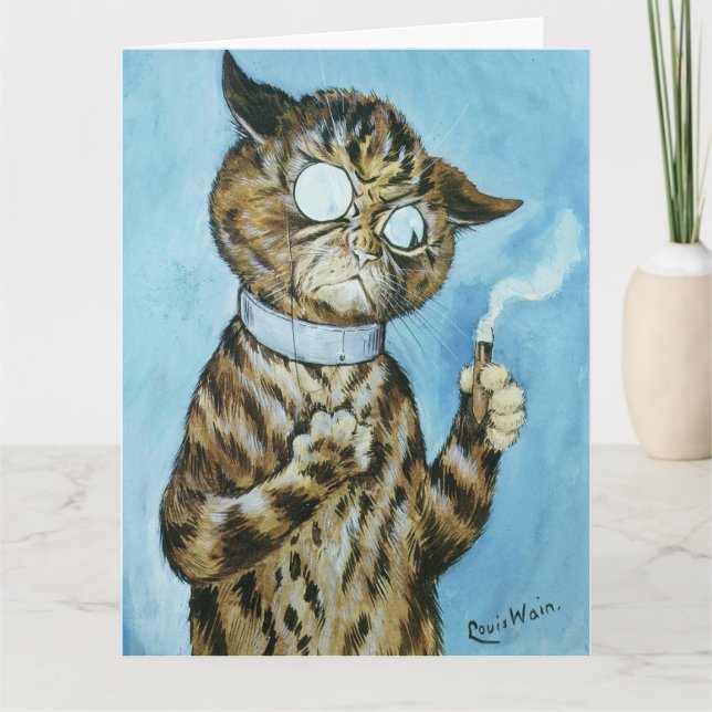 LOUIS WAIN CHAT "BONNE SIR" CARTE D'ANNIVERSAIRE (Devant)