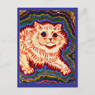 Louis Wain, Chat Électrique, Carte de Vœux de Fête