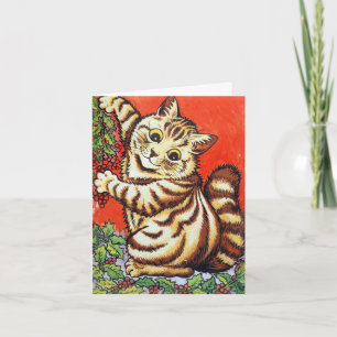 Louis Wain Christmas Cat Decorating Personalized Invitation