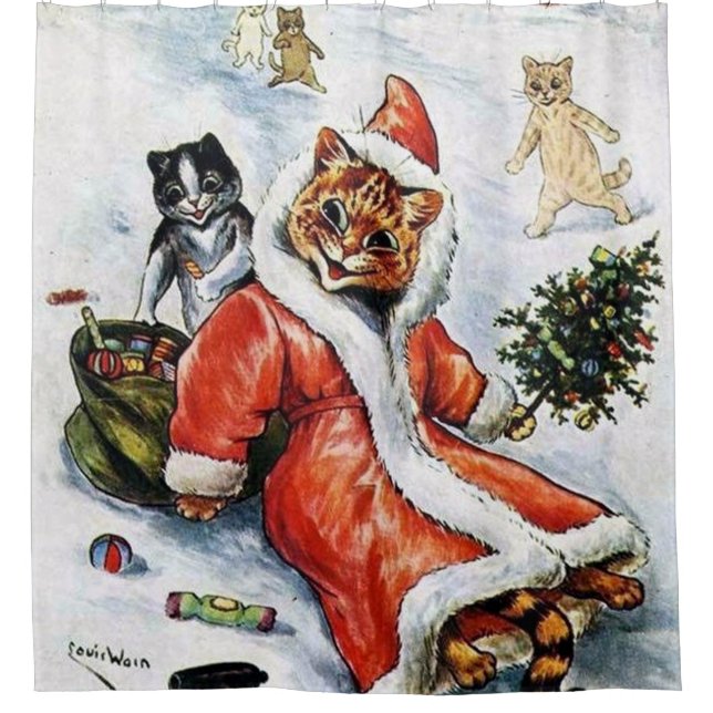 Louis Wain Christmas Santa Cat (Front)
