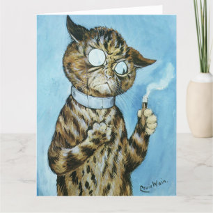 LOUIS WAIN CIGAR CAT BIRTHDAY CARD FOR HIM