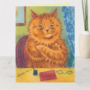 LOUIS WAIN GINGER ORANGE CAT THINKING OF YOU CARDS