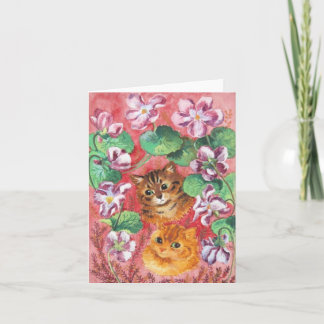 Louis Wain Kitties and Pansies Card