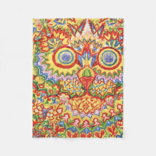 Louis Wain Psychedelic Cat Colorful Fleece Blanket