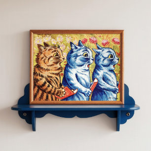 Louis Wain Singing Cats Vintage Poster Whimsical