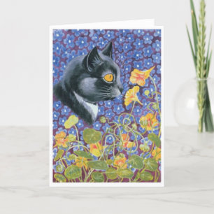 Louis Wain, Smelling Flowers, Holiday Card