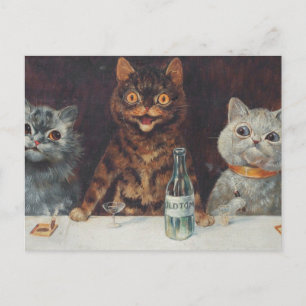 Louis Wain Smoking And Drinking Postcard