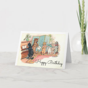 Louis Wain Victorian Cats Parlour Music circa 1903 Card