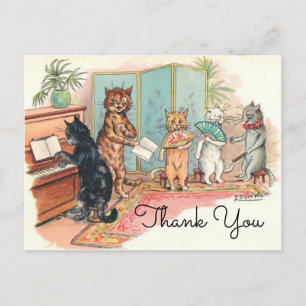 Louis Wain Victorian Cats Parlour Music circa 1903 Postcard