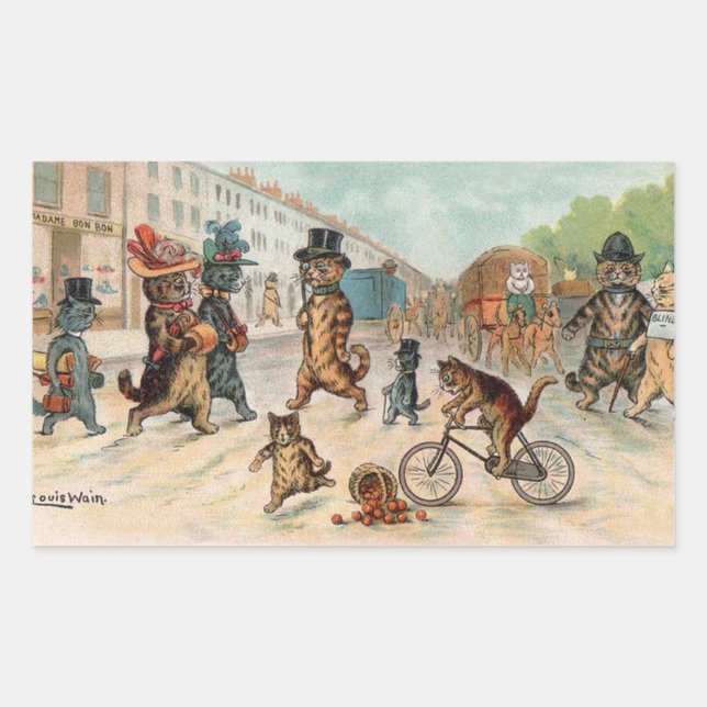 Louis Wain - Victorian Town Cats Sticker (Front)