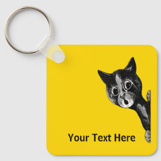 Louis Wain vintage cat image Keychain