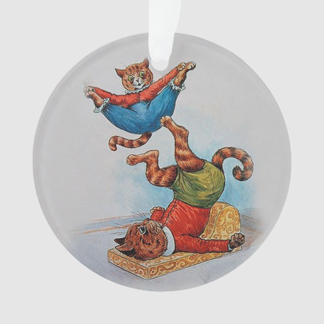 Louis Wain's Acrobatic Cats Vintage Christmas Ornament (Front)