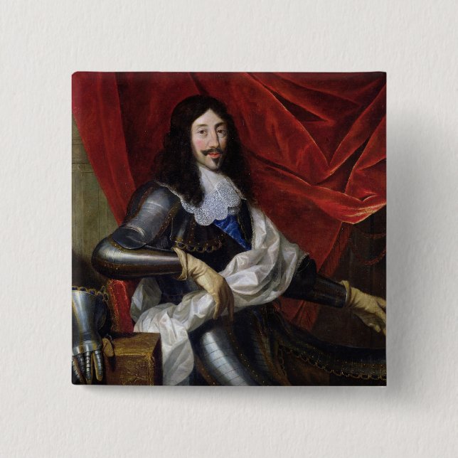 Louis XIII  King of France and Navarre 2 Inch Square Button (Front)