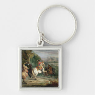 Louis XIV (1638-1715) Overseeing the Siege of a Ci Keychain