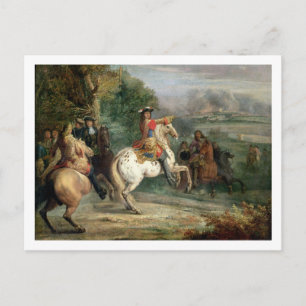 Louis XIV (1638-1715) Overseeing the Siege of a Ci Postcard